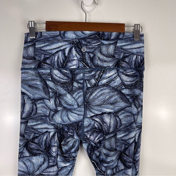 Lululemon Wunder Under High Rise Leggings Nulux Concrete Jungle Blue Size 10 - Picture 5 of 10